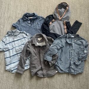 Boys Mixed Blue & Gray Shirts Pack - Assorted Kids Tops